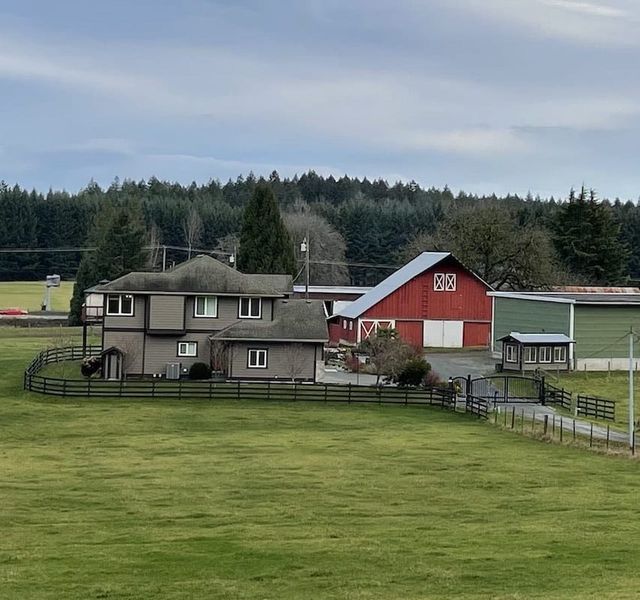Overlooking a large farm