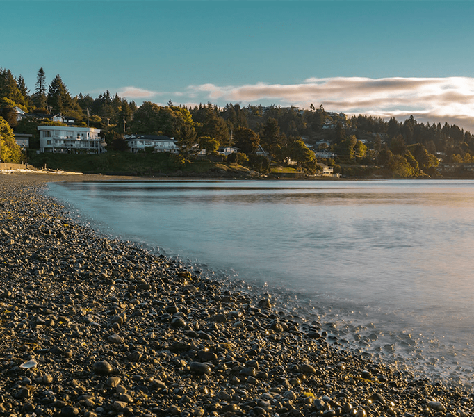 Partial view of Departure Bay Beach, Vancouver Island